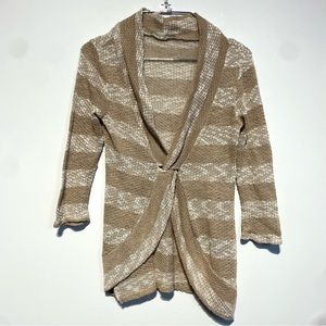🛍️ 4 for 20$ / Smart Set Stripes Open Neck Sweater / Tan / S